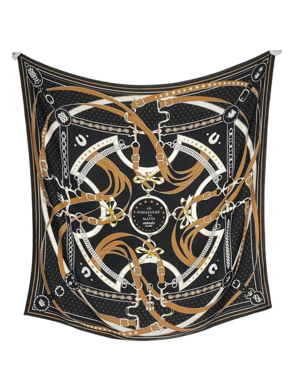 Hermes Carre 140 la Promenade du Matin Bandana Morning Walk Scarf Cashmere Silk